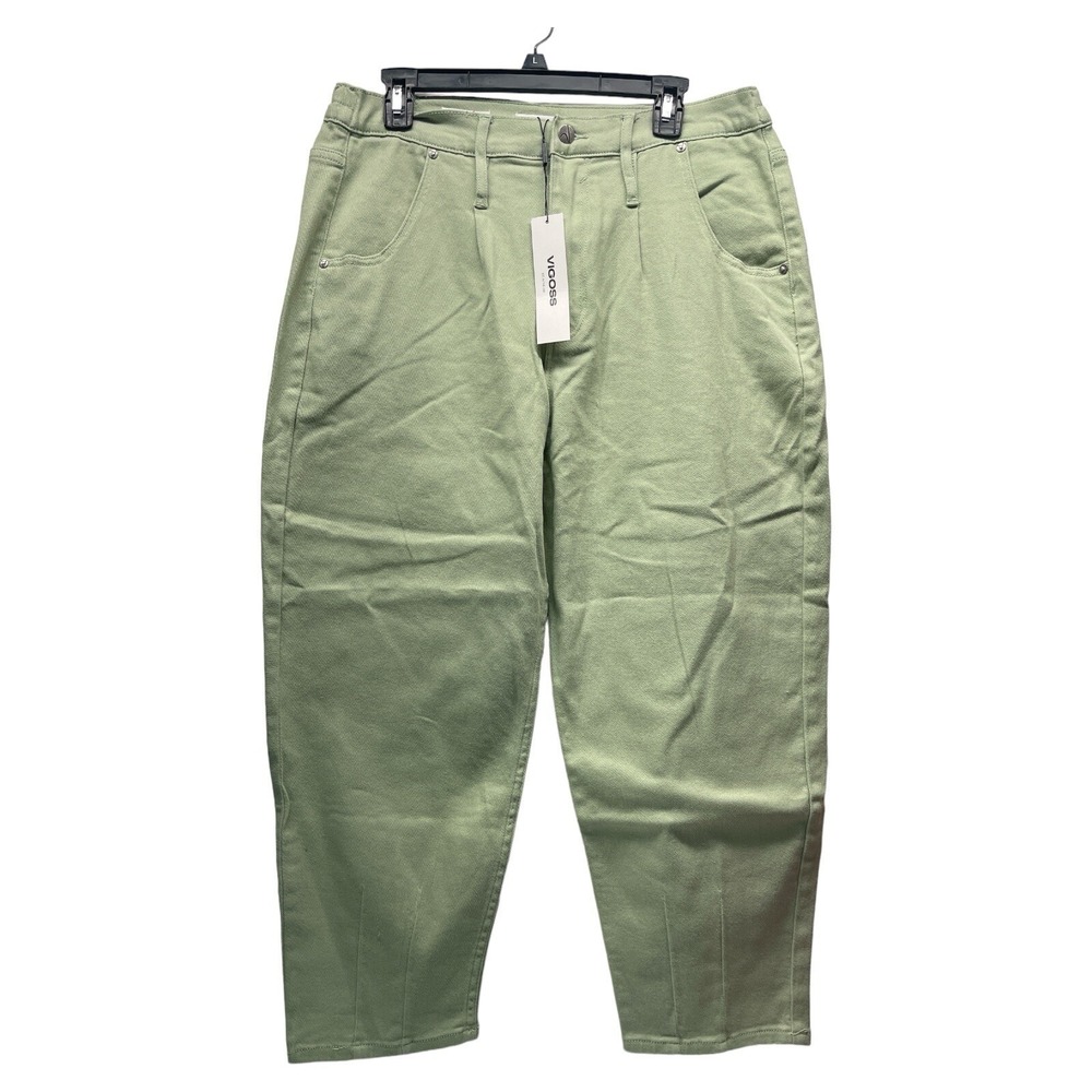 Vigoss Women's‎ Size 31 34/25 Mint Green Pleated Jeans Stretch Waist